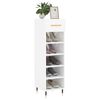 vidaXL Shoe Cabinet High gloss white Engineered wood, iron, aluminum alloy