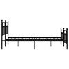 vidaXL Bed Frame Black Steel 63 x 79 in Bed Frame Rectangular
