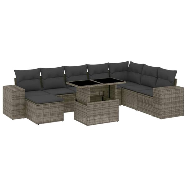 vidaXL Garden Sofa Set Grey