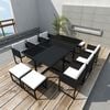 vidaXL Outdoor Dining Set Black