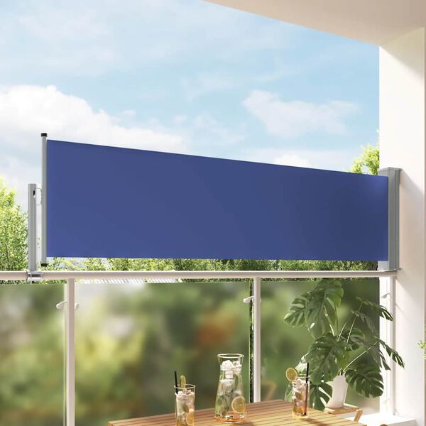 vidaXL Side Awning Blue and Grey