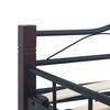 vidaXL Bed Frame Black Metal, Plywood 47.2 x 78.7 in Durable Bed Frame