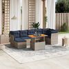 vidaXL 8 Piece Patio Sofa Set with Cushions Gray Poly Rattan