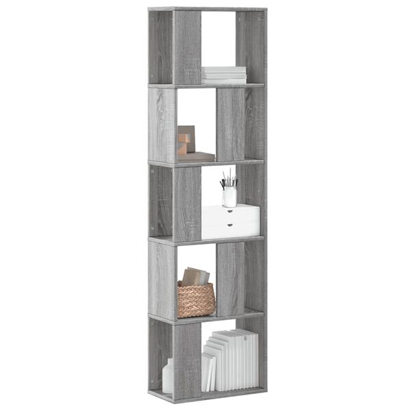 vidaXL Bookcase Grey sonoma Engineered wood Medium Bookcase