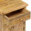 vidaXL Bedside Table Natural Wood Solid Mango Wood, Engineered Wood