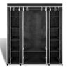 vidaXL Cabinet Black Non-woven Fabric, Iron Collapsible Fabric Wardrobe