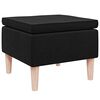 vidaXL Stool Black 100% polyester, rubber wood Compact Sleek Footstool