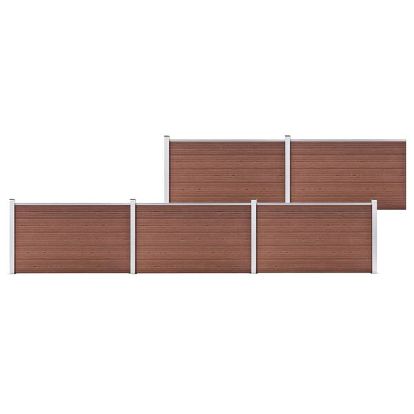 vidaXL Garden Fence WPC 343.3"x41.7" Brown