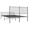 vidaXL Bed Frame Black Powder-Coated Steel Small Double Bed Frame