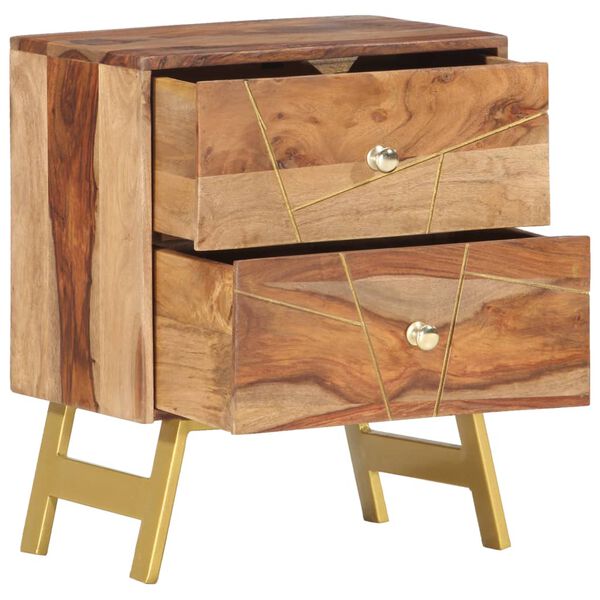 vidaXL Bedside Cabinet Natural Acacia Solid Acacia wood