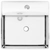 vidaXL Wash Basin with Overflow 16.1x16.1x5.9" Ceramic Silver
