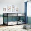 vidaXL Bunk Bed Black Steel, Mesh Fabric 39.4 x 78.7 in Bunk Bed