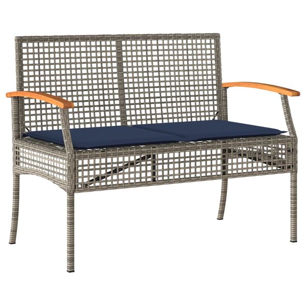 vidaXL Patio Lounge Set Grey PE Rattan Standard UV-resistant materials