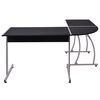 vidaXL Desk Black Engineered wood with PVC cover and metal frame Large
