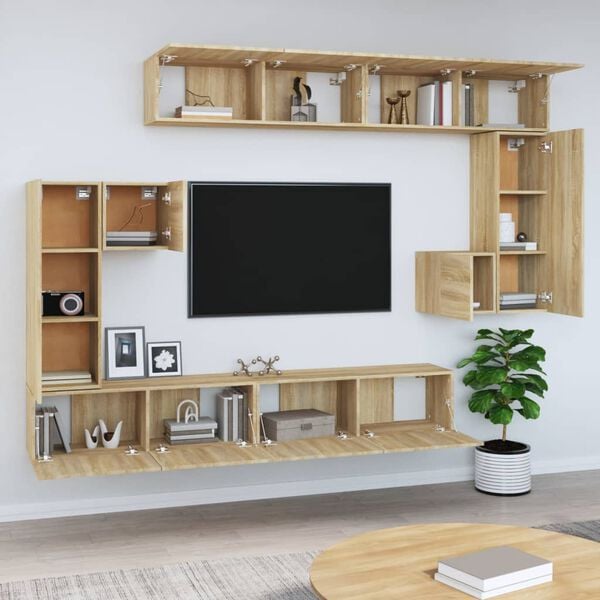 vidaXL Wall-mounted TV Cabinet Sonoma Oak Engineered wood Various Sizes
