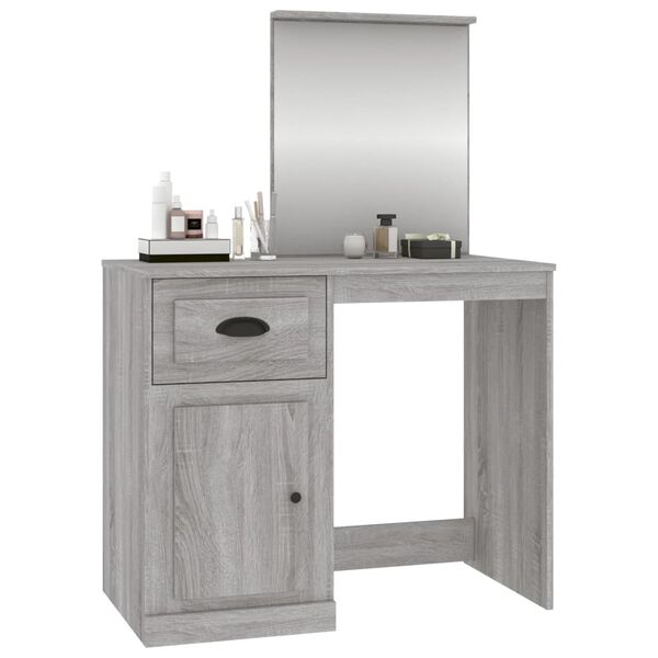 vidaXL Dressing Table Gray Sonoma Engineered Wood, Acrylic