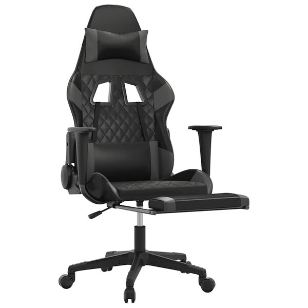 vidaXL Gaming Chair Black and Gray