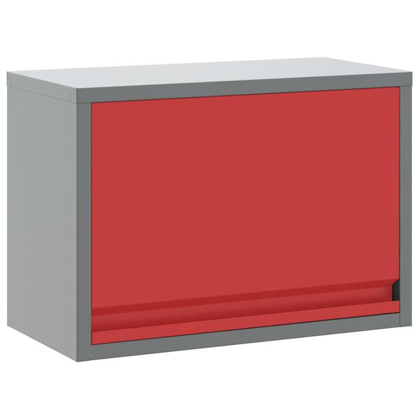 vidaXL Tool Cabinet Red and gray 50 x 25 x 35 cm Powder-coated steel