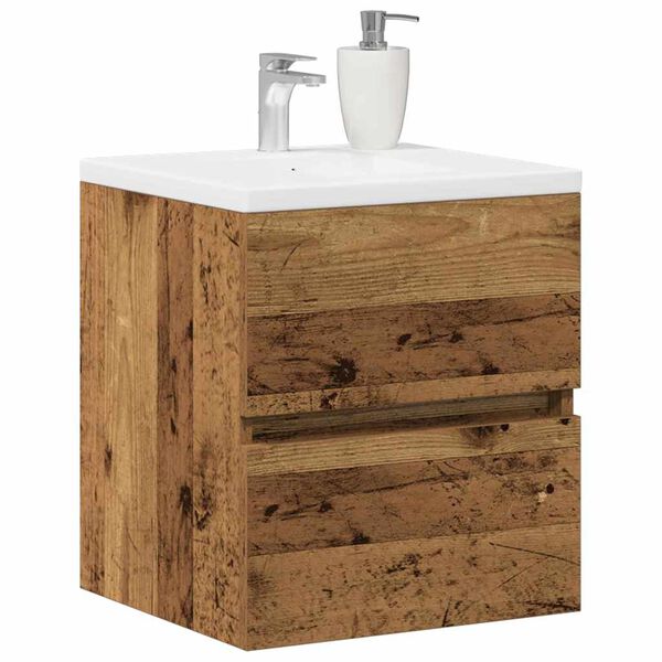 vidaXL Bathroom Sink Cabinet Old Wood 16.14 x 15.16 x 17.72 in