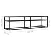 vidaXL TV Cabinet Black Tempered Glass 63.0 x 15.9 x 15.9 in TV Cabinet