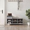vidaXL Shoe Cabinet Grey Sonoma Engineered wood and metal Medium Modern