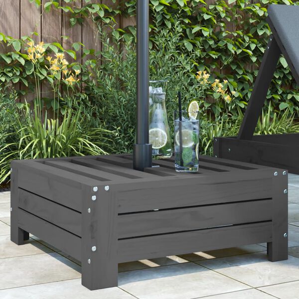 vidaXL Parasol Base Cover Grey Solid pine wood Small Decorative Inlays