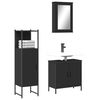 vidaXL Bathroom Furniture Set Black Engineered wood Medium