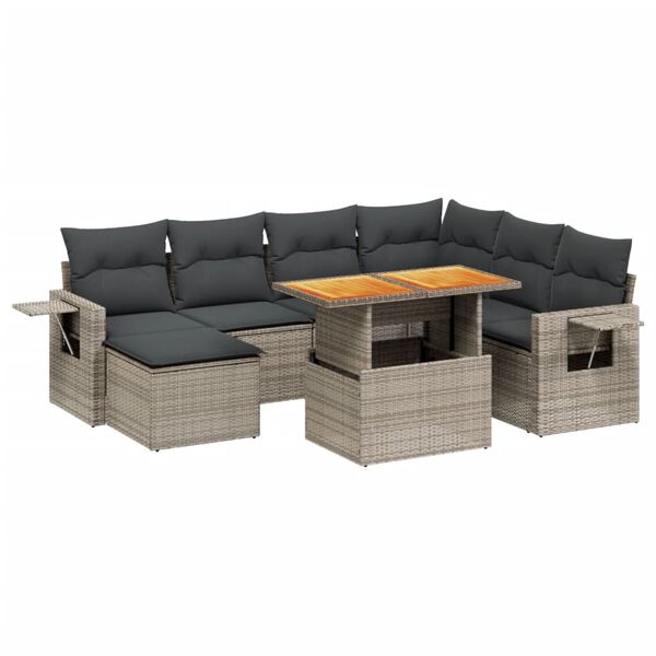 vidaXL Garden Sofa Set Grey, Dark Grey