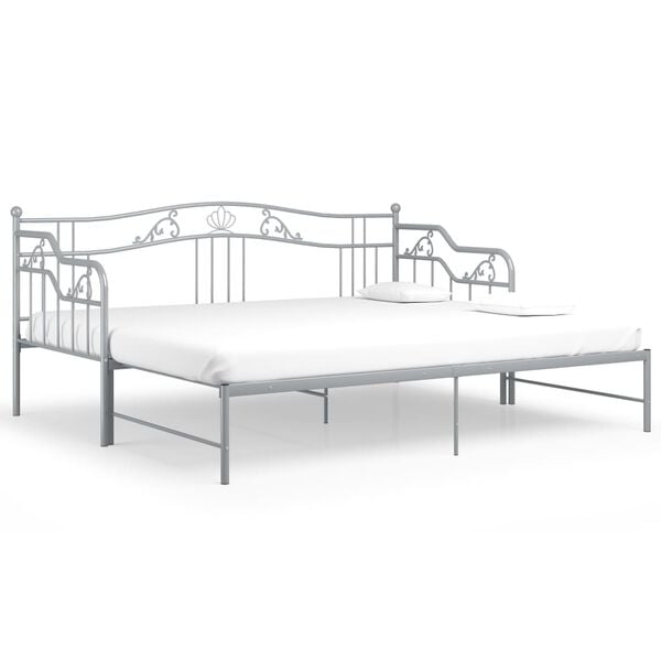 vidaXL Sofa Bed Frame Grey Powder-coated metal