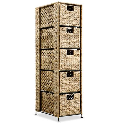 vidaXL Storage Unit with 5 Baskets 10"x14.6"x39.4" Water Hyacinth