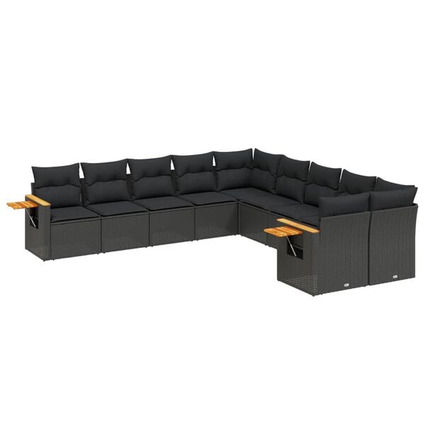 vidaXL Garden Sofa Set Black