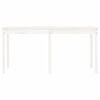 vidaXL Garden Table White Solid Pine Wood Medium Classic/Traditional