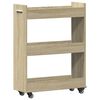 vidaXL Cabinet with Wheels Sonoma Oak 23.6"x8.7"x31.1" Engineered Wood