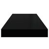 vidaXL Wall Shelf Set of 2 High gloss black Honeycomb MDF, metal Medium