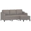 vidaXL 3-Seater Sofa with Footstool Taupe 70.9" Fabric
