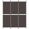 vidaXL 3-Panel Room Divider Brown 59.1"x70.9" Fabric