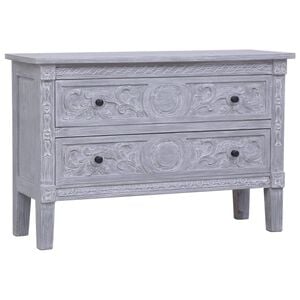 vidaXL Sideboard Grey wash finish Solid Mahogany wood