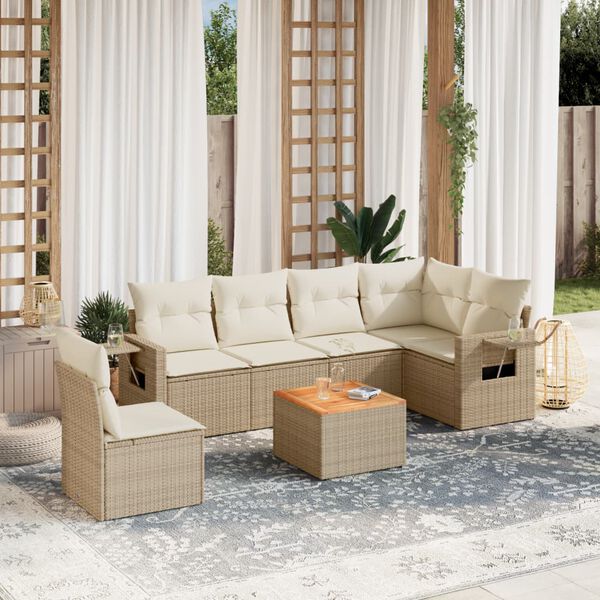 vidaXL Garden Sofa Set Beige