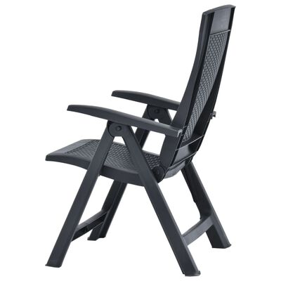 vidaXL Patio Reclining Chairs 2 pcs Plastic Anthracite