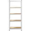 vidaXL 5-Layer Storage Shelf Silver Steel&Engineered Wood
