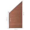 vidaXL WPC Fence Set 2 Square + 1 Slanted 175.6"x73.2" Brown