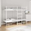 vidaXL Bunk Bed White Steel, Mesh fabric Twin Bunk Bed Rectangular