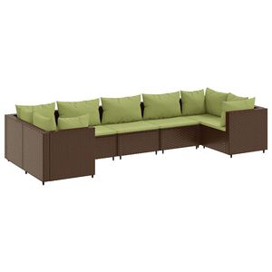 vidaXL Patio Lounge Set Brown, Green