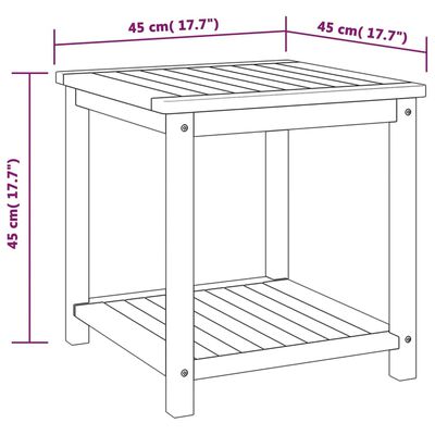 vidaXL Side Table Solid Acacia Wood 17.7"x17.7"x17.7"