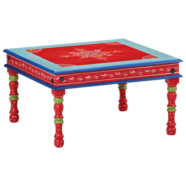 vidaXL Coffee Table Multicolor (red base) Solid Mango Wood