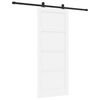 vidaXL Sliding Door White and Black 32.68 x 79.53 in Solid Pine Wood