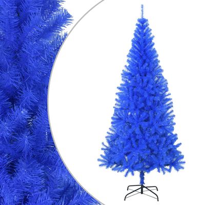 vidaXL Artificial Christmas Tree with Stand Blue 7 ft PVC