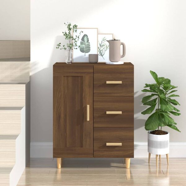 vidaXL Sideboard Brown Oak 27.4"x13.4"x35.4" Engineered Wood