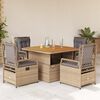 vidaXL Patio Dining Set Set of 4 Beige and brown