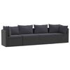 vidaXL Garden Sofa Black PE rattan 4-seater Adjustable Feet